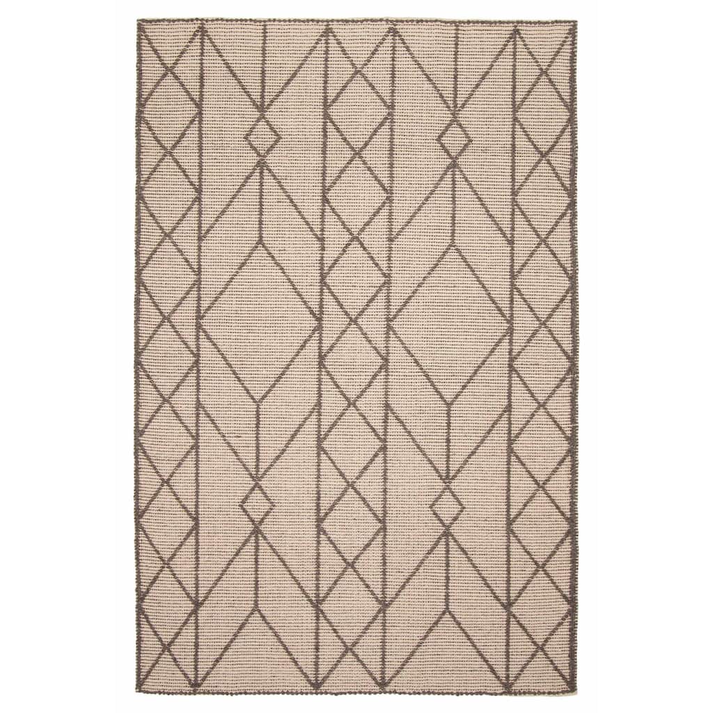 ECARPETGALLERY Braid weave Sienna Cream Wool Rug - 5'0 x 7'10