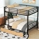 preview thumbnail 2 of 8, Metal Full Size Bunk Bed with 2 Drawers, Convertible Design, Black