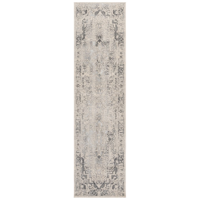 SAFAVIEH Madison Roline Medallion Rug - 2' x 8' Runner - Ivory/Grey