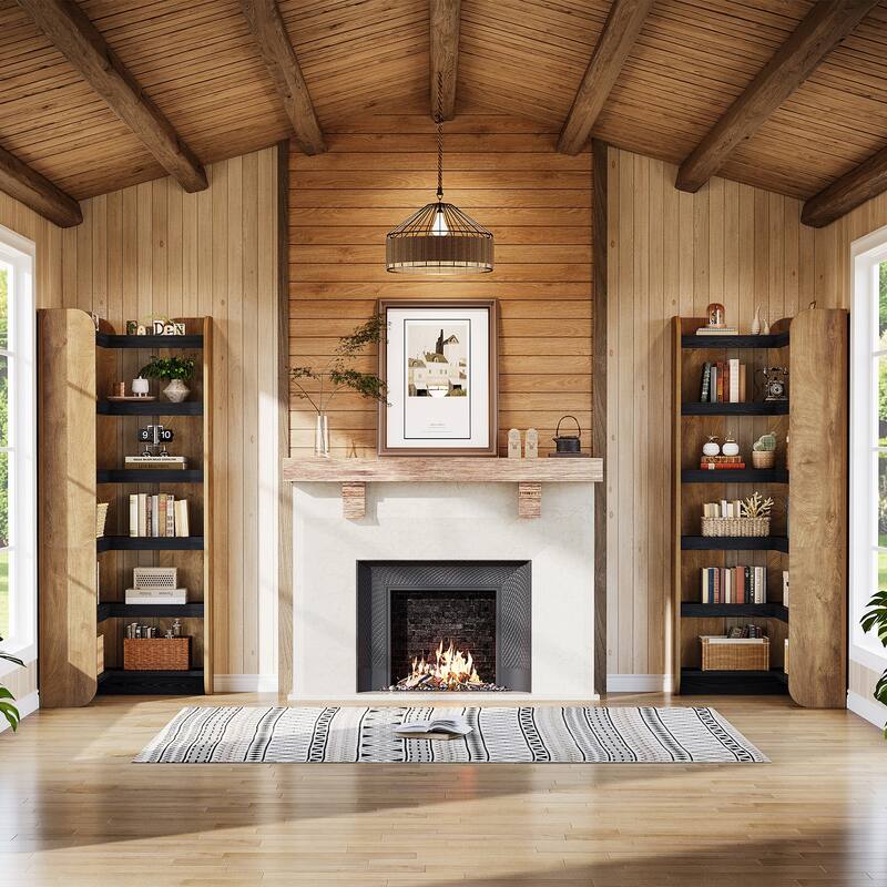 Corner Bookshelf, 6-Tier Bookcase with Storage for Home Office