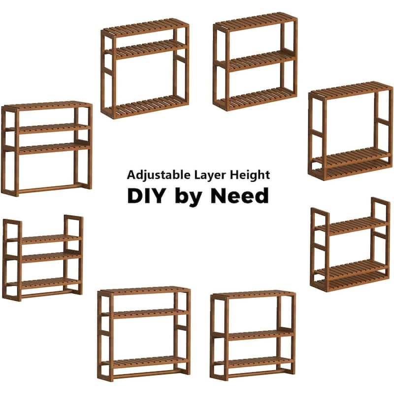 Bamboo Floating Shelves Bathroom Storage 3-Tier