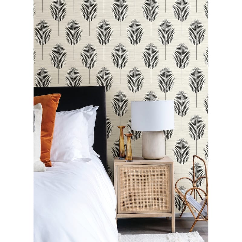 A-Street Prints Bali Black Fern Wallpaper