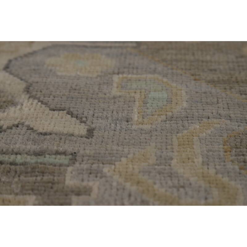Vegetable Dye Oushak Turkish Area Rug Hand-Knotted Bedroom Wool Carpet - 9'1" x 12'0"