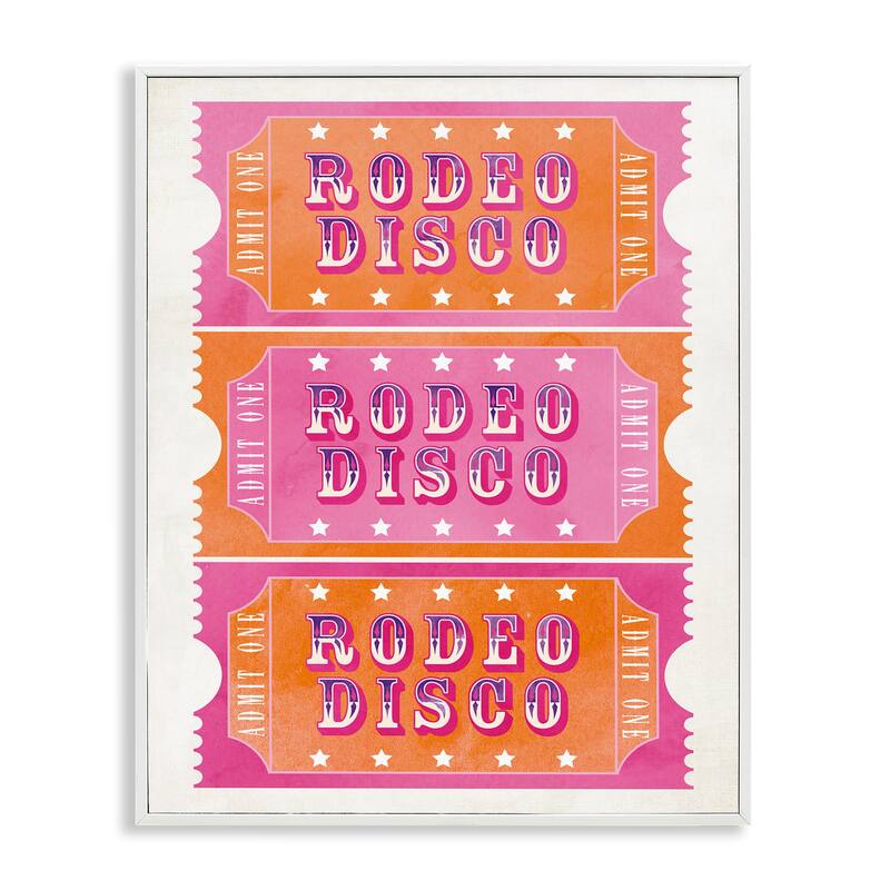 Stupell Rodeo Disco Ticket Stubs Framed Giclee Art Design By Susan Arnot - 11 x 14 - White