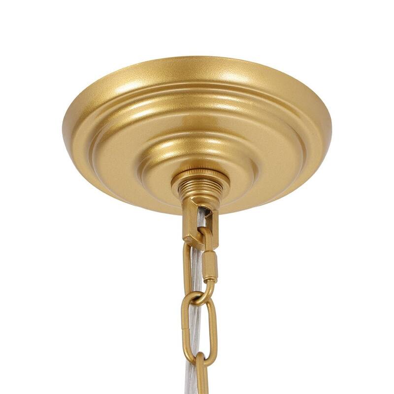 Mid-Century Modern 6-Light Glass Blossom Round Cage Chandelier