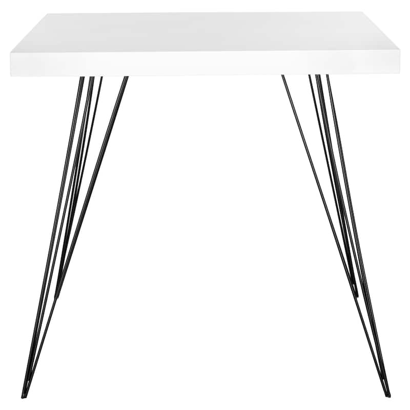 SAFAVIEH Luanne Mid-Century White/ Black Lacquer Accent Table - 31.5" x 31.5" x 29.5" - 32Wx32Dx30H - White