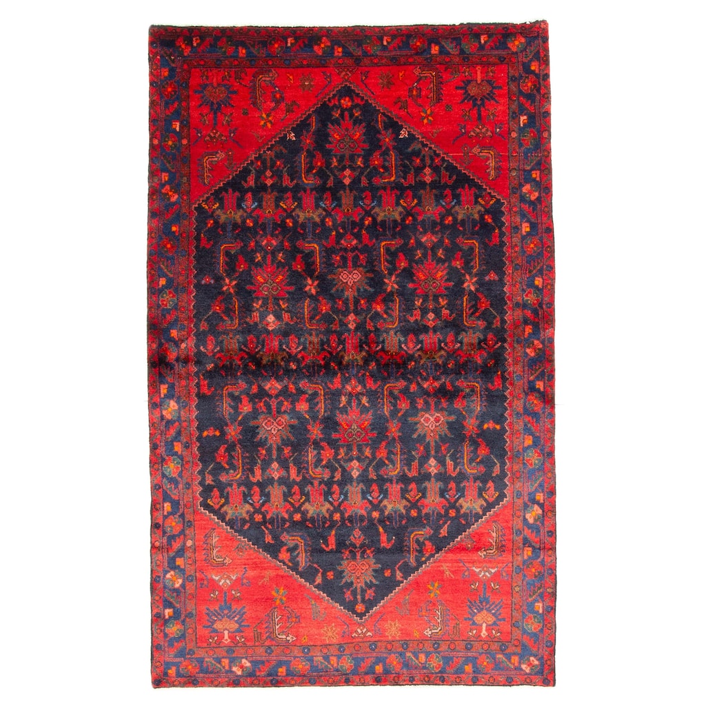 ECARPETGALLERY Hand-knotted Andelz Navy Wool Rug - 4'7 x 7'3