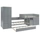 preview thumbnail 5 of 28, Twin Bunk Bed with Trundle, Desk, Cabinet & Storage, Space-Saving Design for Kids, Grey