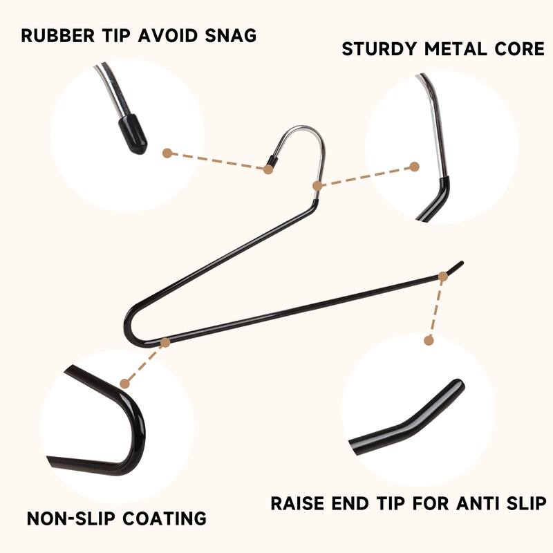 BP4U Open-Ended Metal Pants Hangers, Steel Towel & Scarf Hangers for Jeans, Trousers, Dresses & Bath Towels