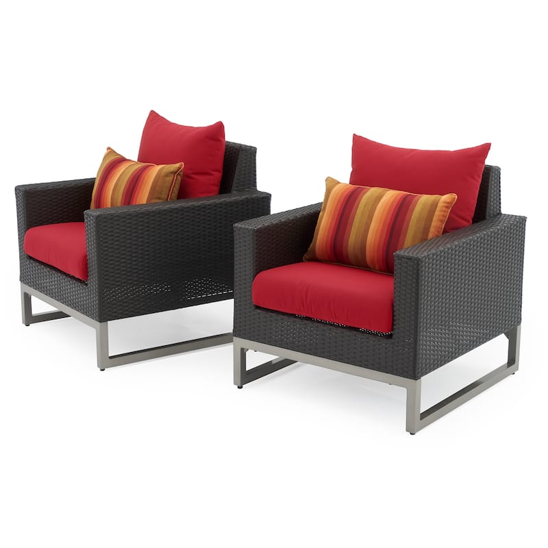 Milo Espresso 4 Piece Sunbrella Outdoor Patio Seating Set