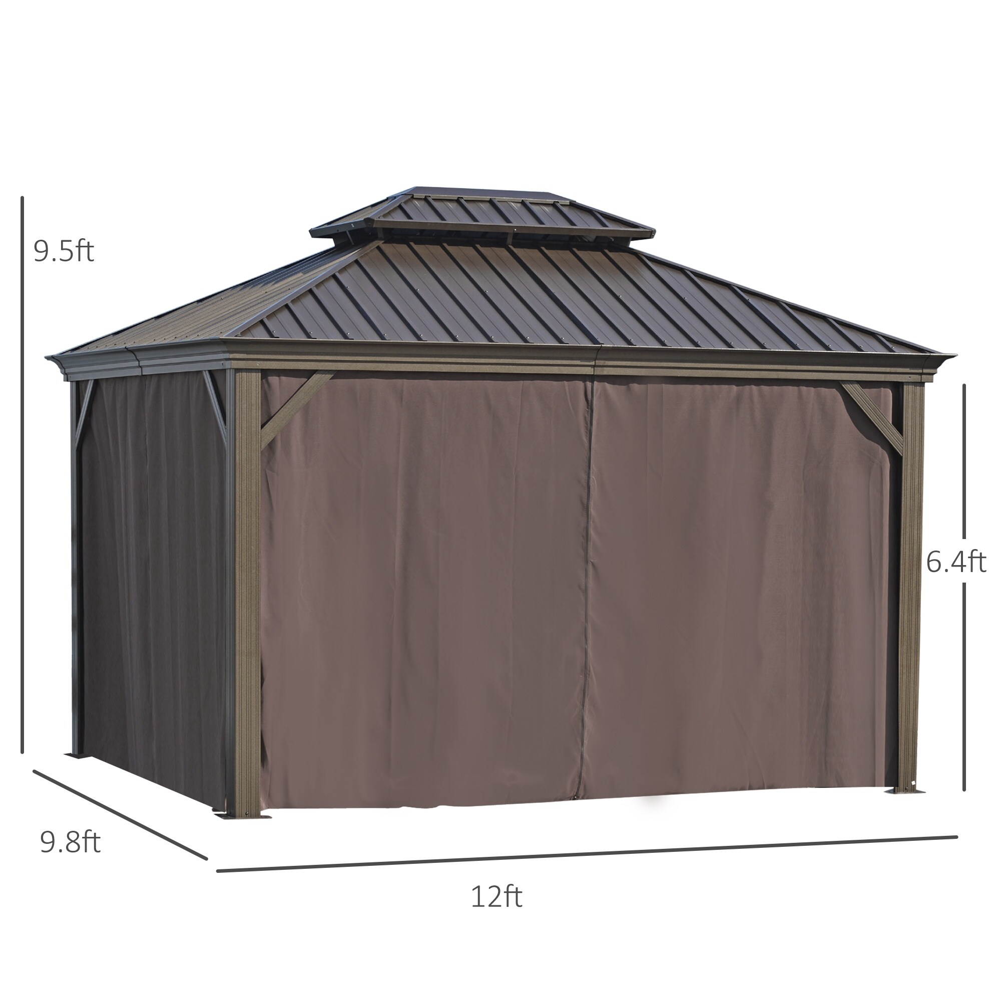 ビーツ12 kg Outsunny 12' x 10' Hardtop Gazebo Galvanized Steel Canopy