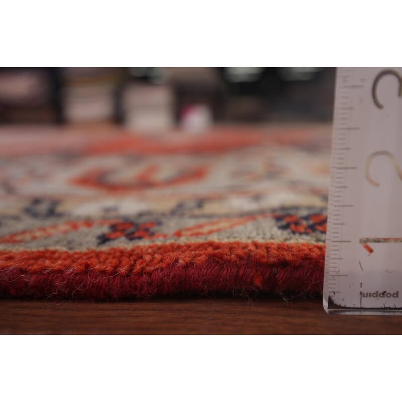 Viss Oriental Area Rug Handmade Geoemtric Orange Wool Carpet - 8'11"x 11'10"