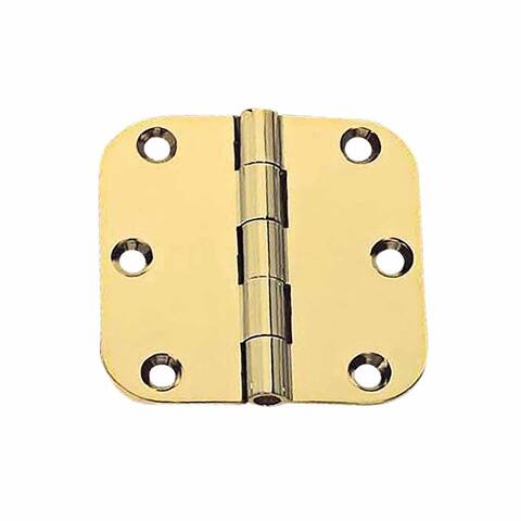 Bright Brass Cabinet Door Square Hinge 2" Small with Removable Stainless Steel Pins and Hardware Renovators Supply