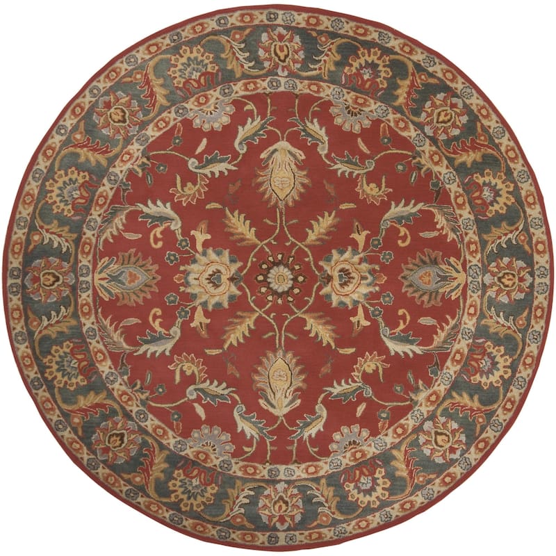 Livabliss Caesar Hand Tufted Traditional Border Wool Area Rug