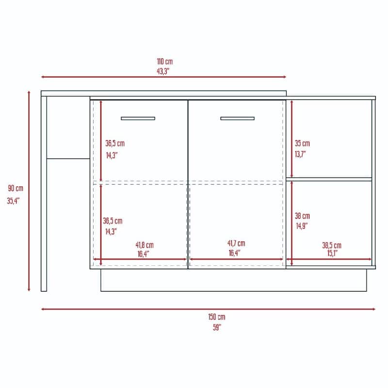 Dorchester 6-Shelf 6-Door 2-piece Kitchen Set, Kitchen Island and Pantry Cabinet White and Light Oak