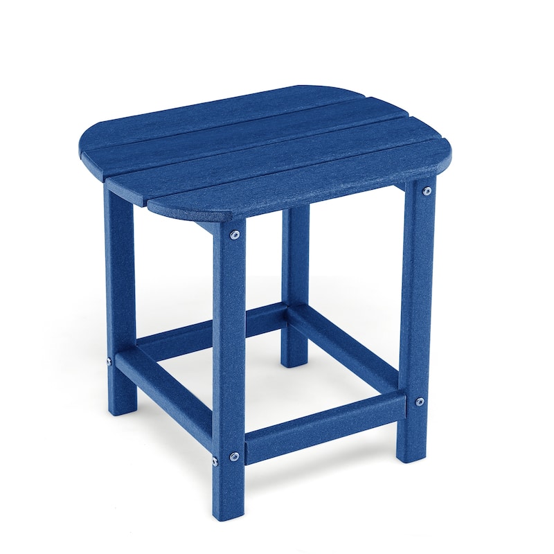2-Pack Foldable HDPE Outdoor Patio Side End Tables with Weatherproof and UV-Resistant Build - 19" x 14.5" x 18" (L x W x H)