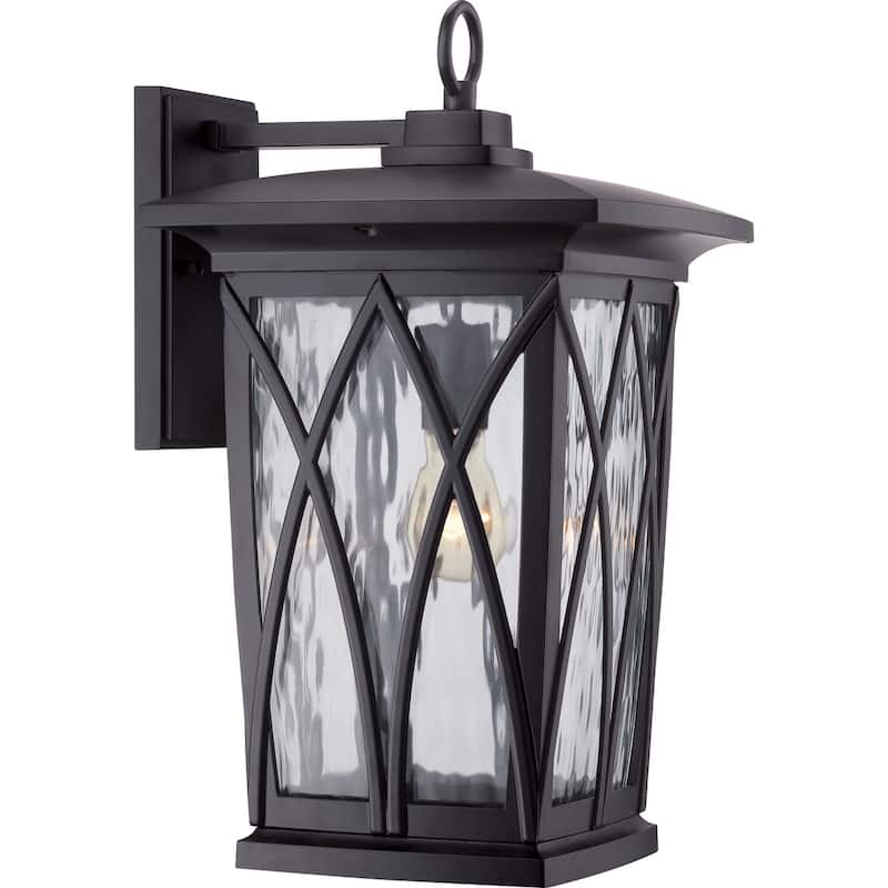 Grover 1-Light Outdoor Wall Lantern in Mystic Black