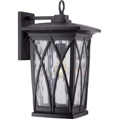 Grover 1-Light Outdoor Wall Lantern in Mystic Black
