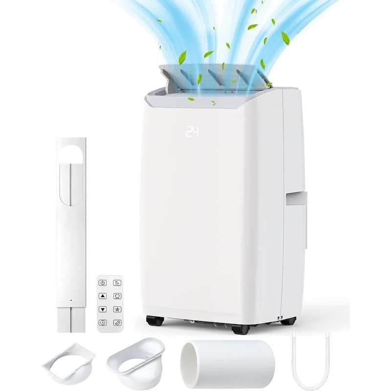 12000 BTU Portable Air Conditioner with Remote Control - White