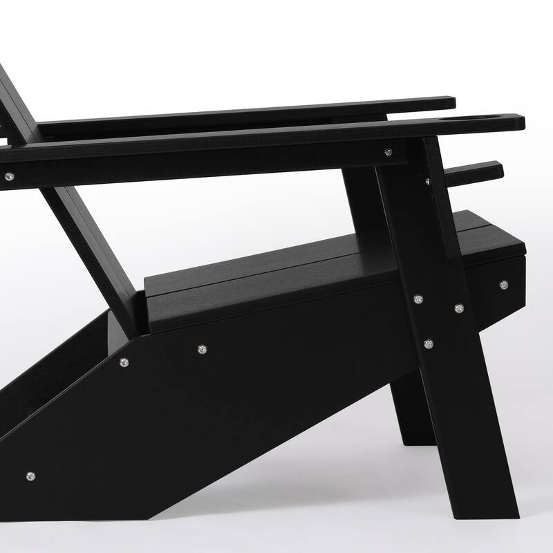 Coastin Modern Poly Adirondack Chair (Set of 2), Black