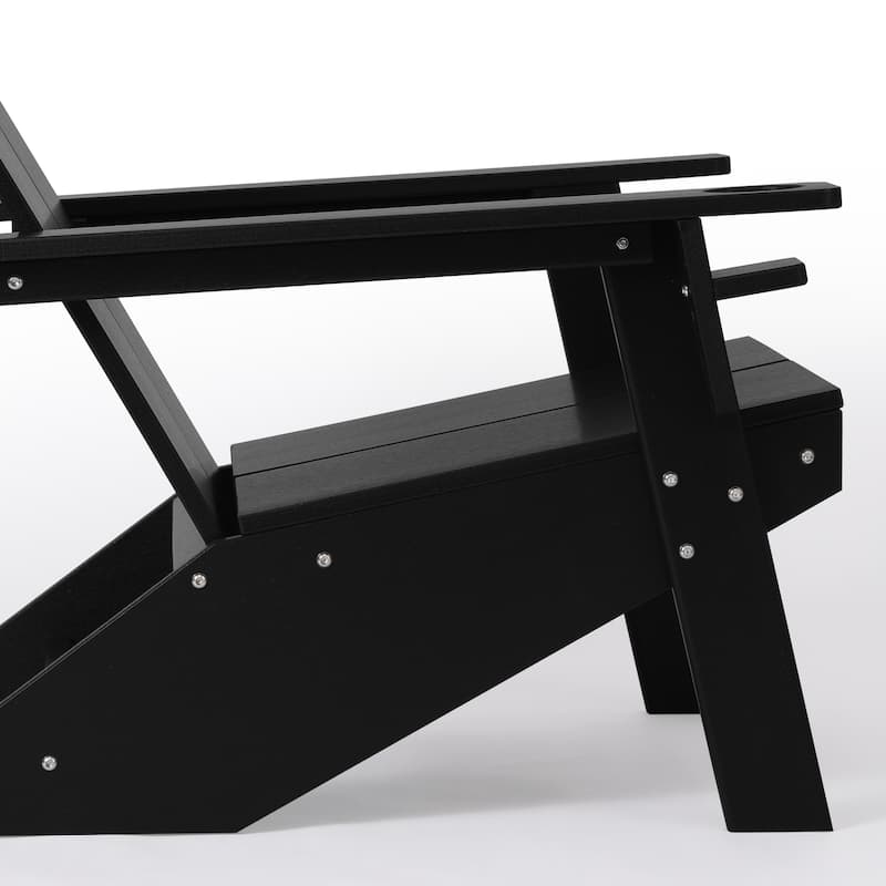 Coastin Modern Poly Adirondack Chair (Set of 4), Black