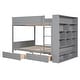 preview thumbnail 5 of 24, Full over Full Size Bunk Bed with Stairs and Guardrail, Storage Captains Bed with Pull-out Drawers and Bookcase Cabinet Frame