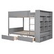 preview thumbnail 11 of 11, Gray Full Over Full Size Bunk Bed w/ 2 Drawers and Multi-Layer Cabinet