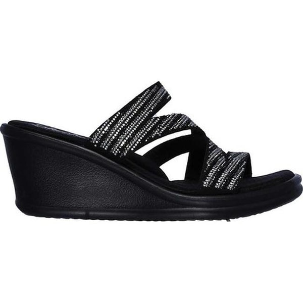 skechers women's rumblers 2 strap slide wedge sandal