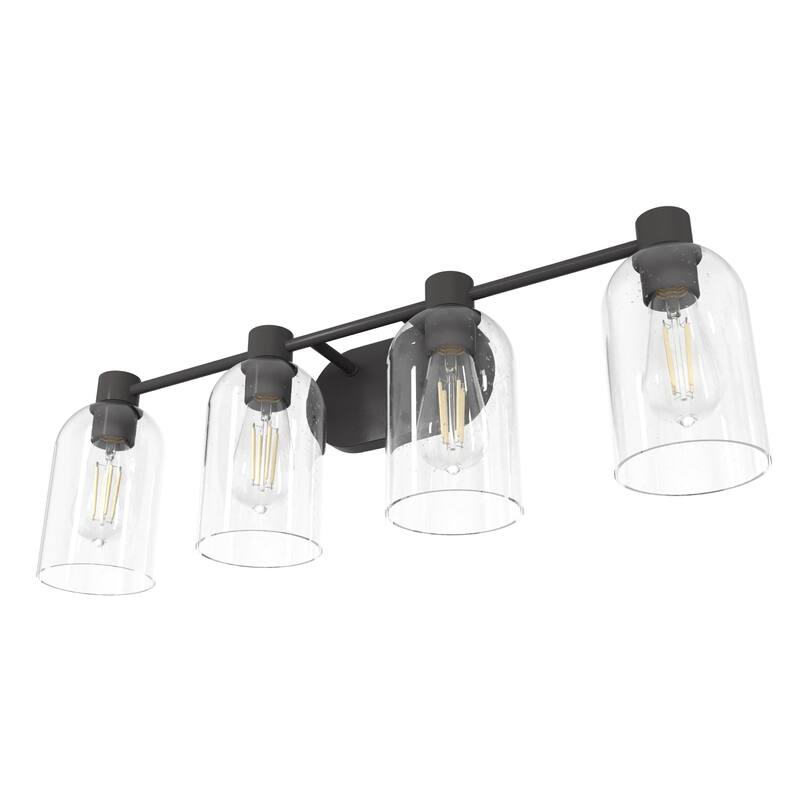 Hunter Lochemeade 4-Light Vanity Wall Light, Damp-Rated - Bathroom, Laundry - Modern Farmhouse, Contemporary, Industrial