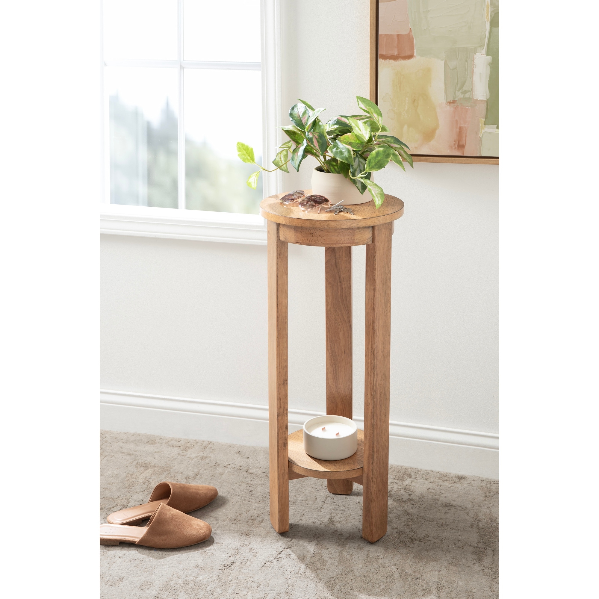 Kate and Laurel Foxford Round Drink Table 12x12x30