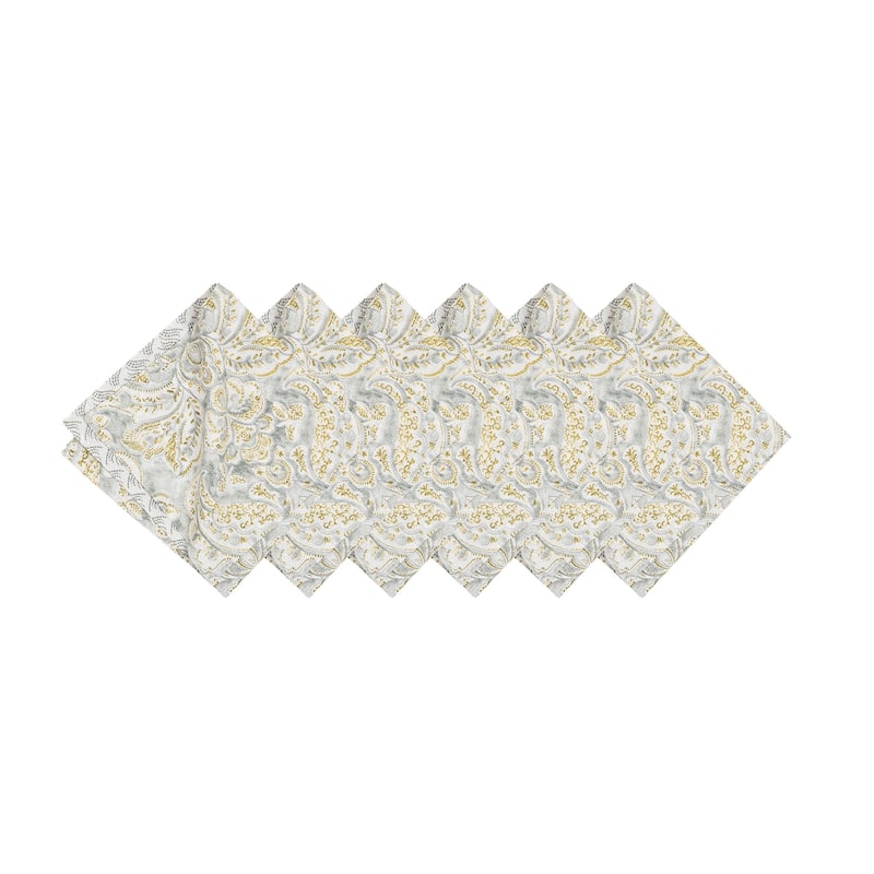 Volterra Damask Cotton Reversible Napkin Set of 6 - Set of 6