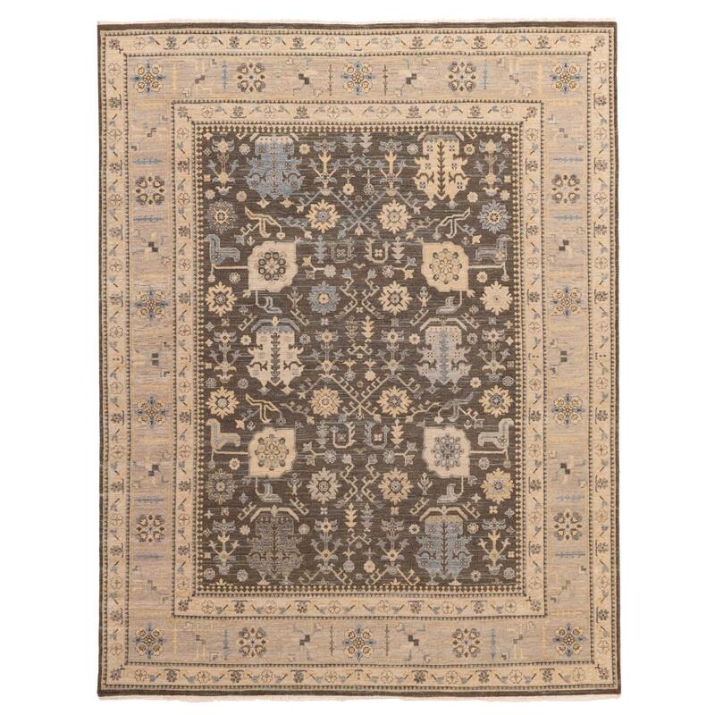 ECARPETGALLERY Hand-knotted Jamshidpour Dark Brown Wool Rug - 8'1 x 10'3