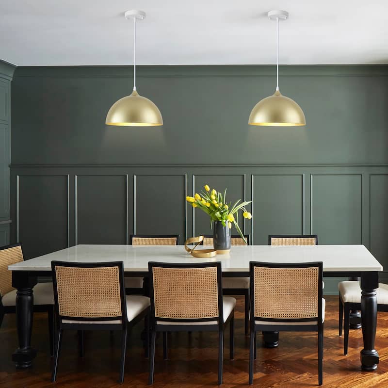 1-Light 11.81"W Metal Dome Pendant Ceiling Lights for Kitchen Island