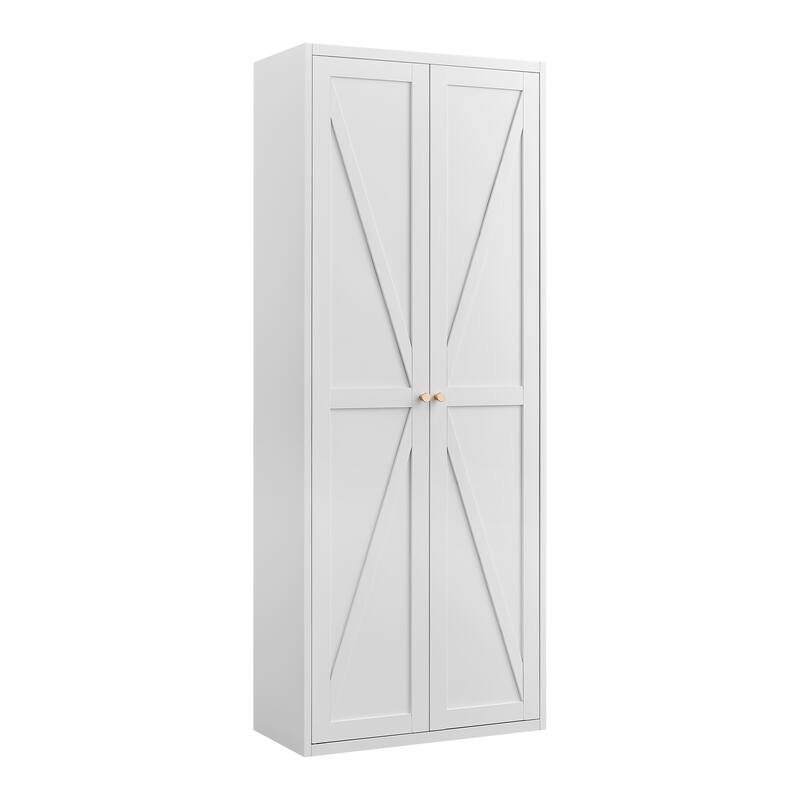 2 Doors Metal Storage Cabinet Kitchen Pantry Cabinet With Adjustable Shelves Tall Steel Cabinet Locker