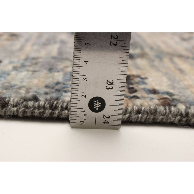 ECARPETGALLERY Hand-knotted Mystique Grey Wool Rug - 2'7 x 9'4