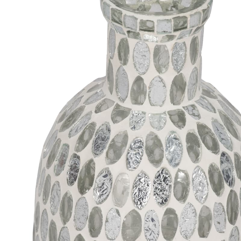 Sagebrook Home Glass Round Mosaic Vase