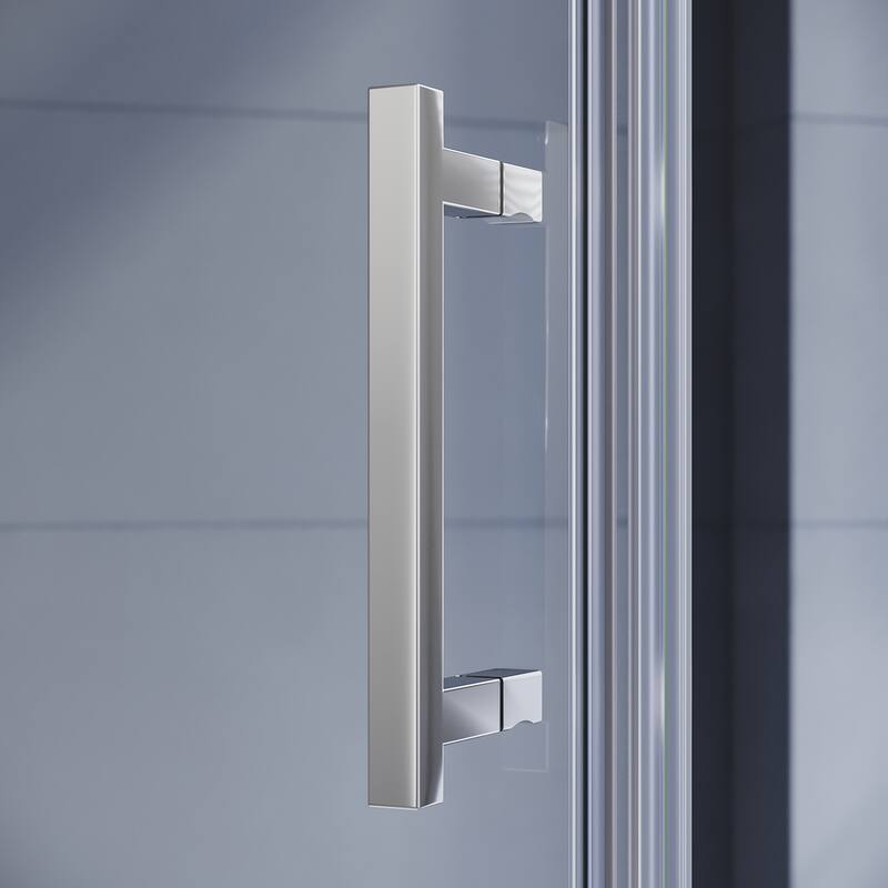 Elegant Corner Shower Enclosure 36 1/2 in. W x 72 in. H Neo-angle Sliding Shower Door 1/4 in. Tempered Glass with Shower Base