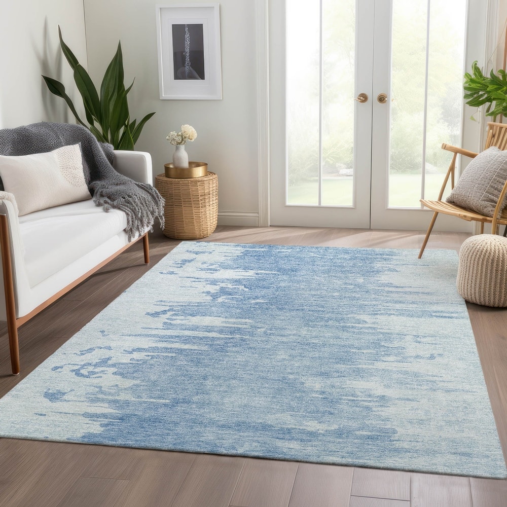 Machine Washable Indoor/ Outdoor Chantille Abstract Ombre Rug