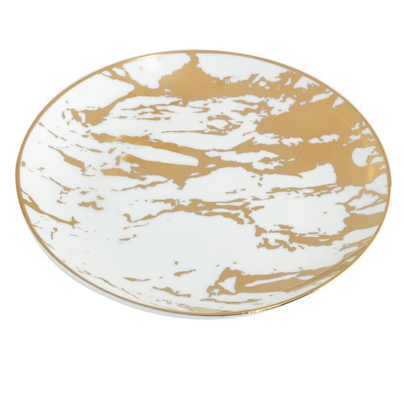 Certified International Matrix Gold Plated 6" Luncheon/Canape Plates, Set of 6 Assorted Designs - 6-inch