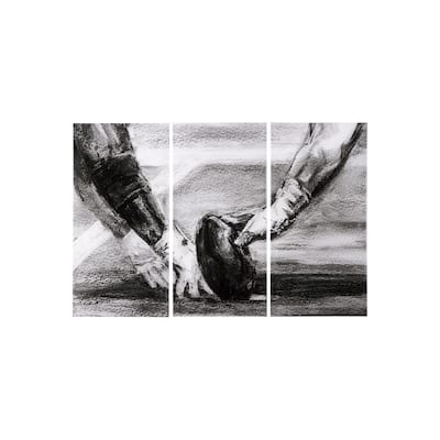 Sports Collection Football (Set of 3) (20 x 40) Canvas Art Print