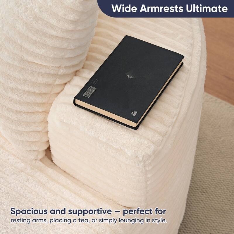 Corduroy Swivel Armchair with 360-degree Swivel, Deepseat Accent Barrel Round Sofa Chair with Pillows,Reading Chair