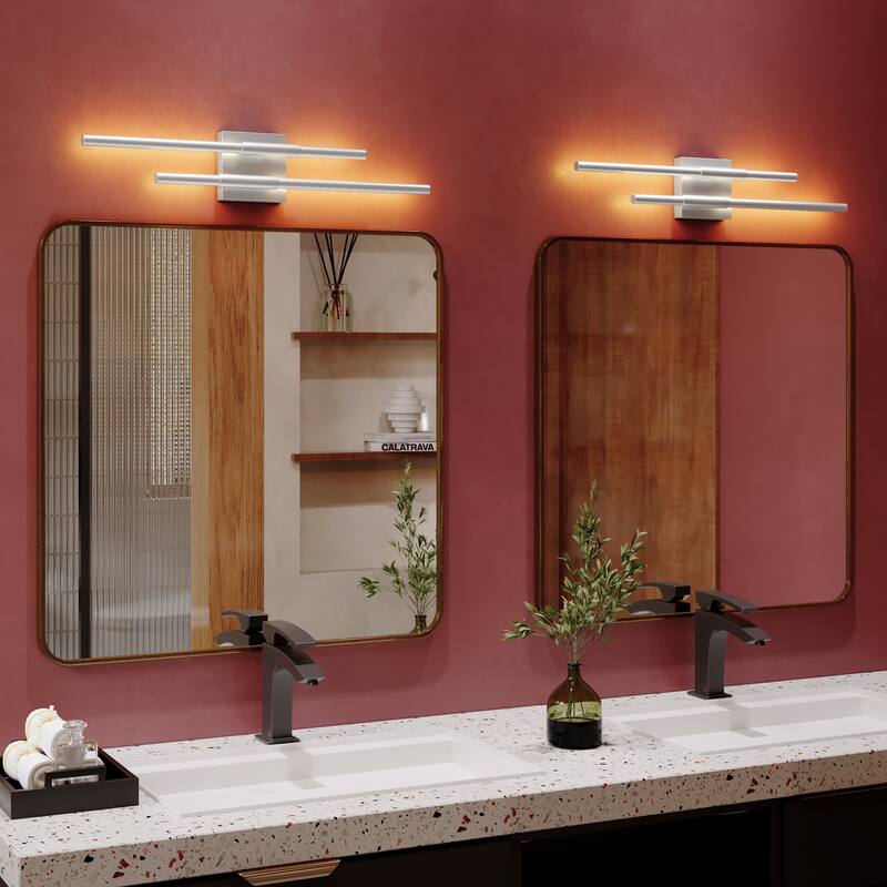 2Pack Bathroom Vanity Light 25'' LED Fixtures Over Mirror Wall Sconce