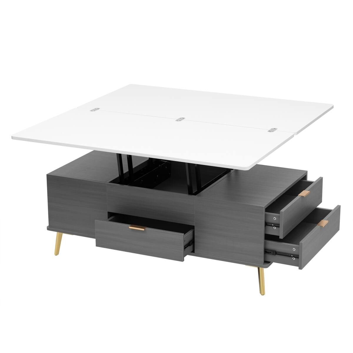 Modern Lift Top Coffee Table, Multifunctional Center Table with Drawers
