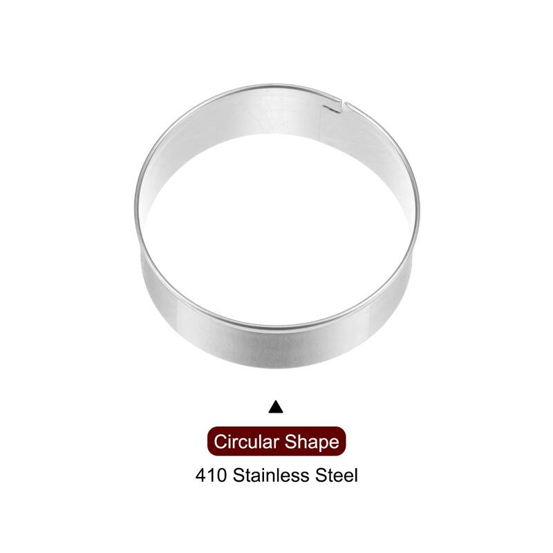 3pcs Cookie Cutters, Round Shaped Stainless Steel Biscuit Cookie Cutter - Silver