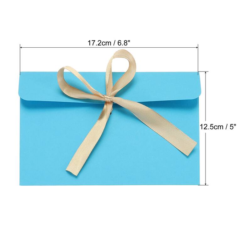 25pcs Invitation Envelopes w Ribbon for Business Wedding Greeting Card - 12.5cm - Blue