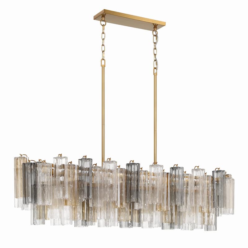 Addis 14 Light Aged Brass Chandelier - 51.75"W x 14.25"H x 14"D