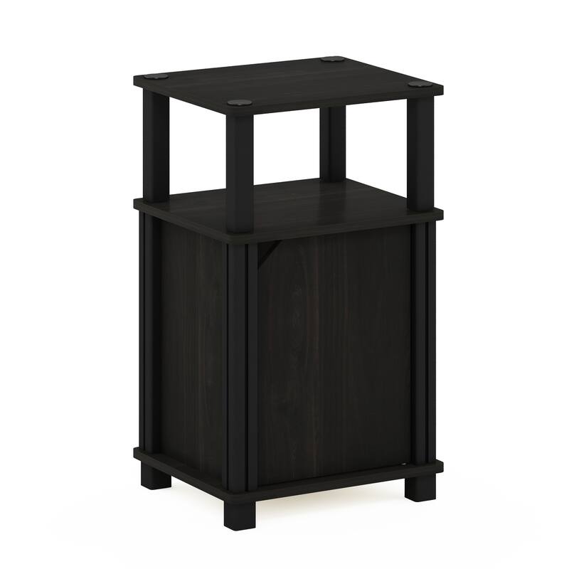 Furinno Brahms 3-Tier End Table with Door