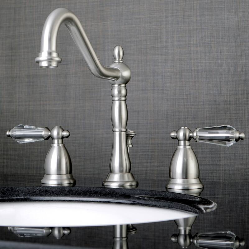 Wilshire Deck Mount Widespread Bathroom Faucet with Brass Pop-Up