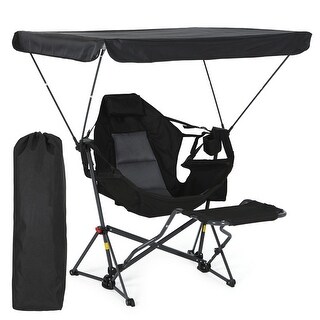 Portable Hammock Rocking Chair with Adjustable Canopy & Footrest for ...