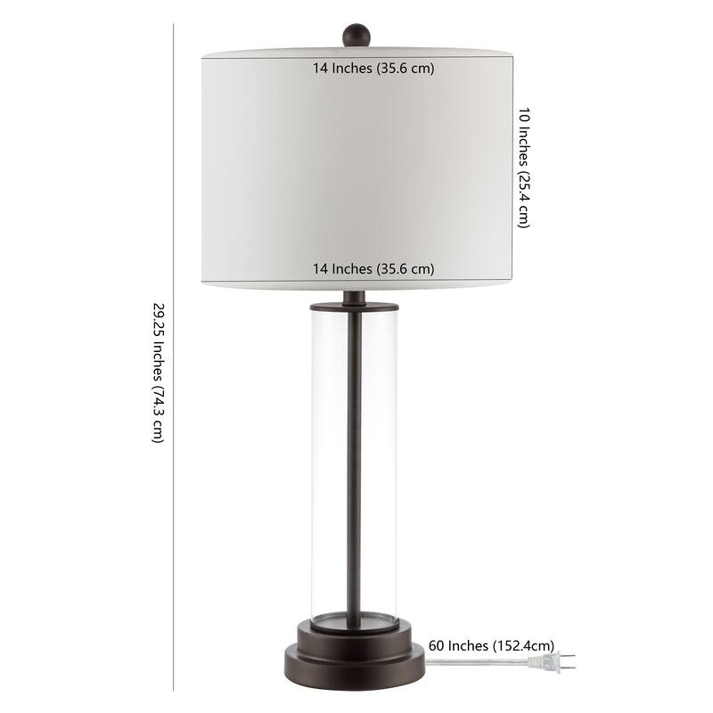 SAFAVIEH Lighting 26-inch Cassian Glass Table Lamp - 14" x 14" x 26"